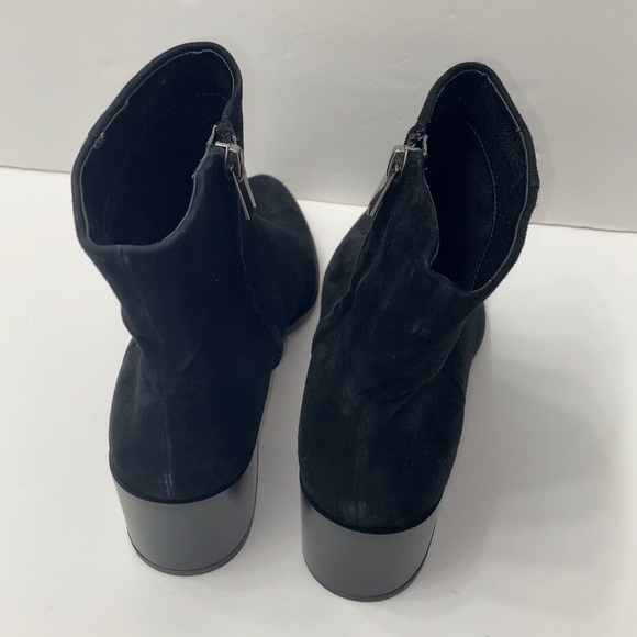 Sam Edelman Black Suede Zip Block Heel Bootie Size 7 - Picture 8 of 13